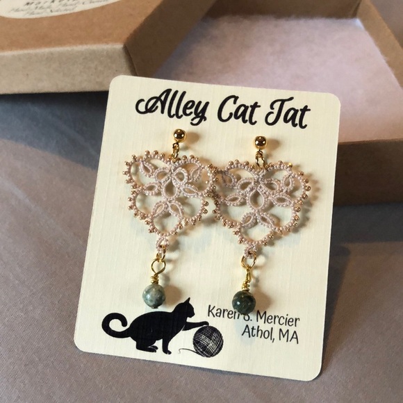 Handmade earrings vintage motif - Picture 1 of 4